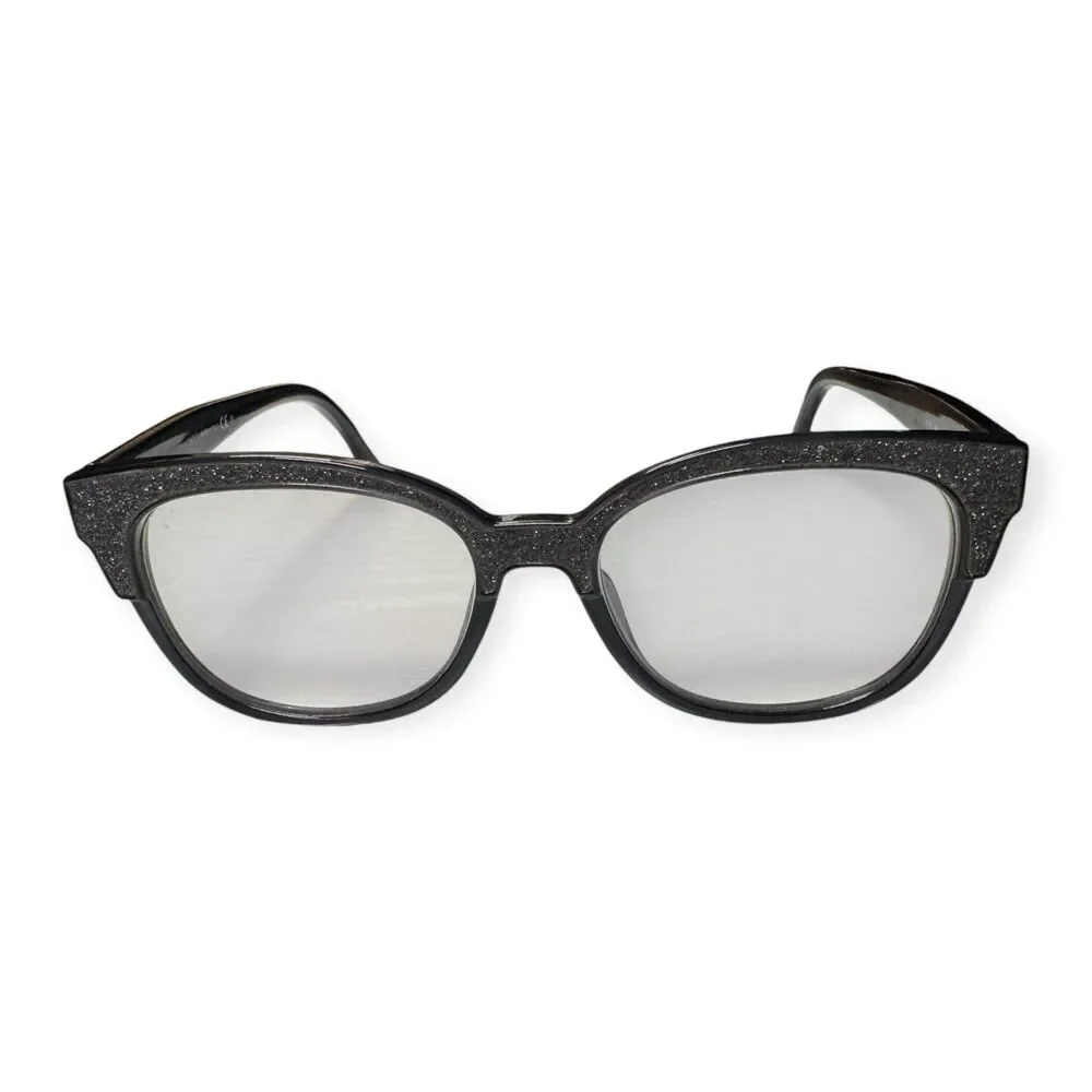 Jimmy Choo JC177 Eyeglasses Cat Eye‎ Dark Gray Silver Glitter Frames 51-17-145mm